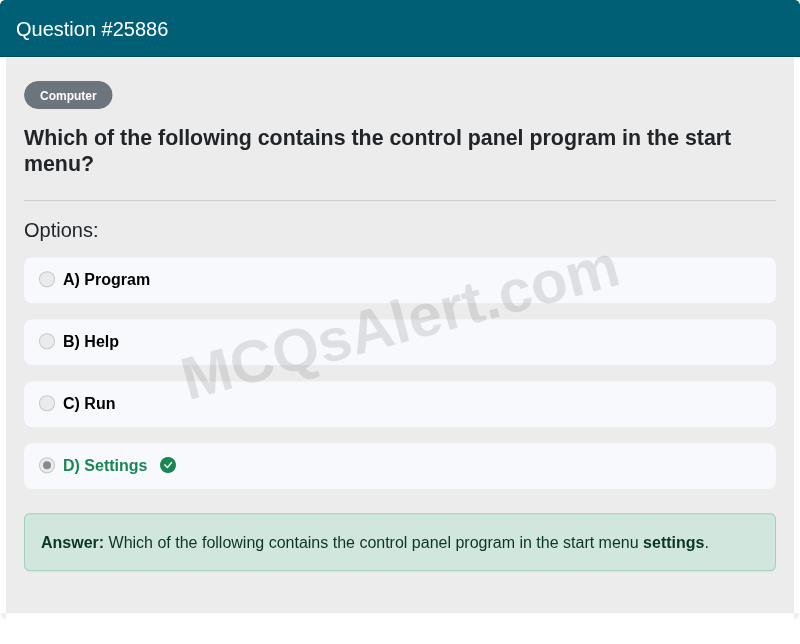 Question Screenshot