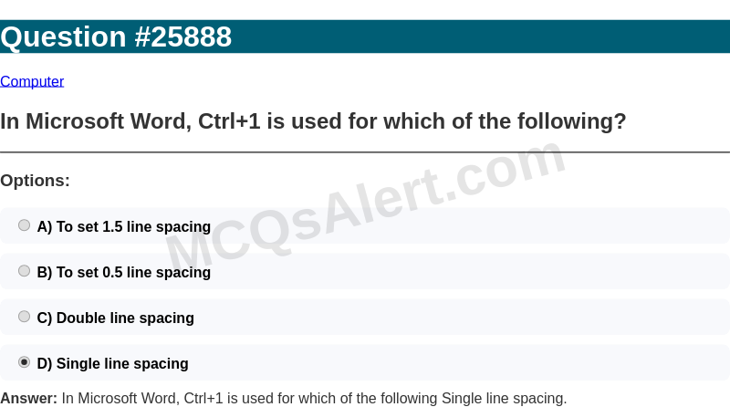 Question Screenshot