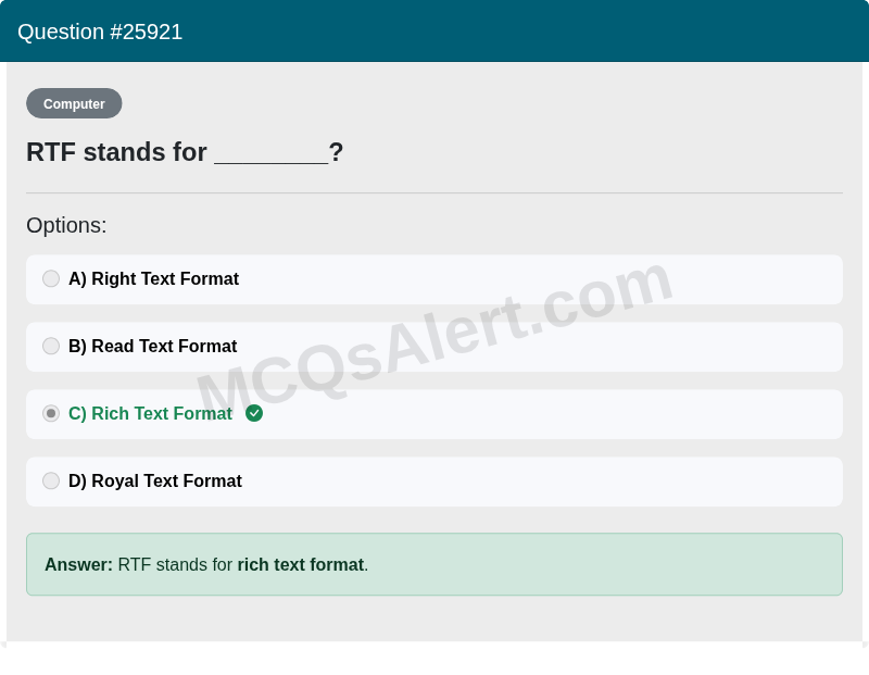 Question Screenshot