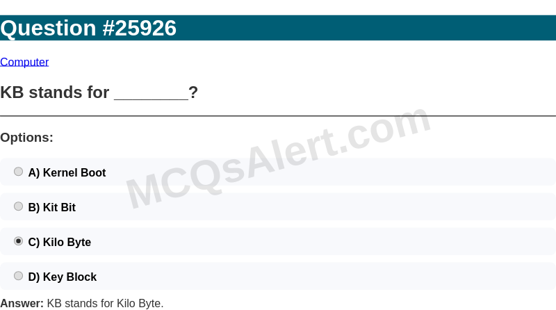 Question Screenshot
