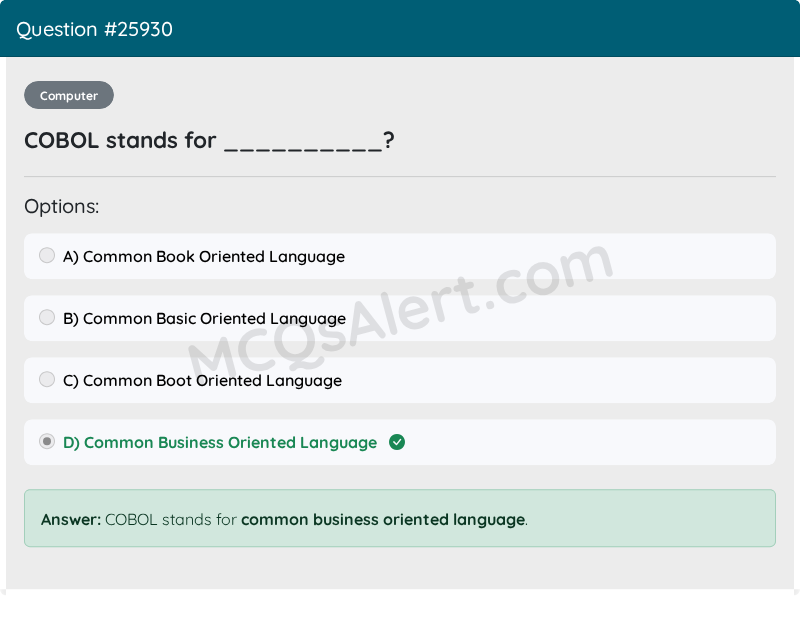 Question Screenshot