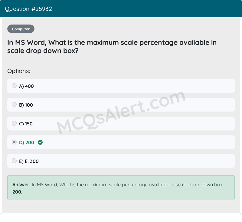 Question Screenshot