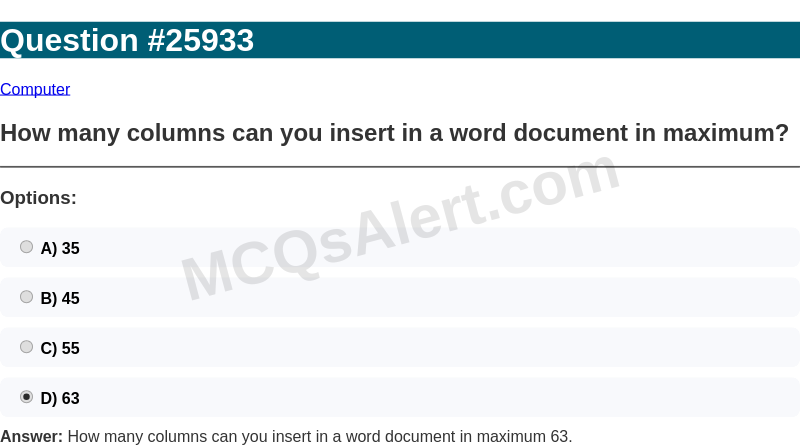 Question Screenshot