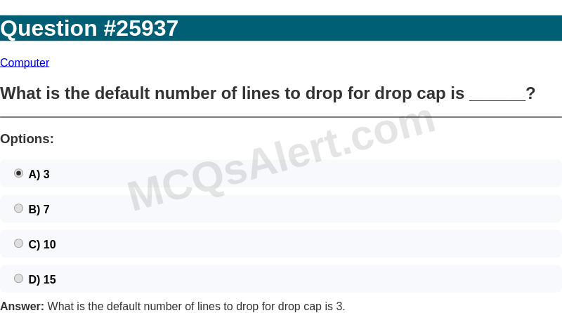 Question Screenshot