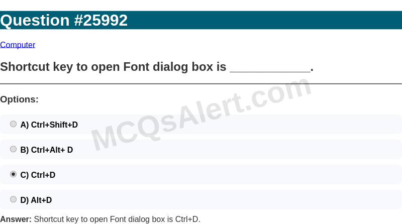 Question Screenshot