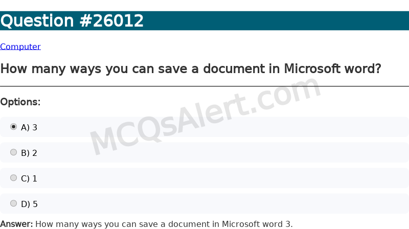 Question Screenshot