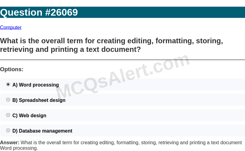 Question Screenshot