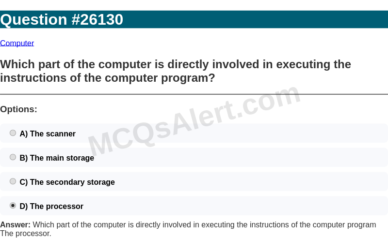 Question Screenshot
