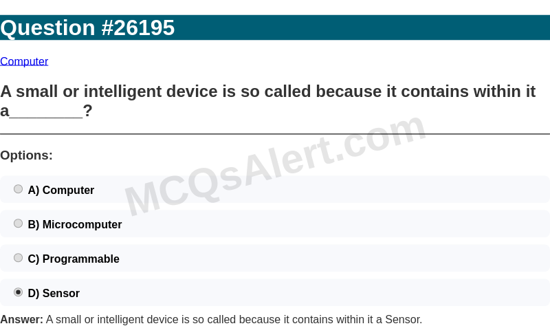 Question Screenshot
