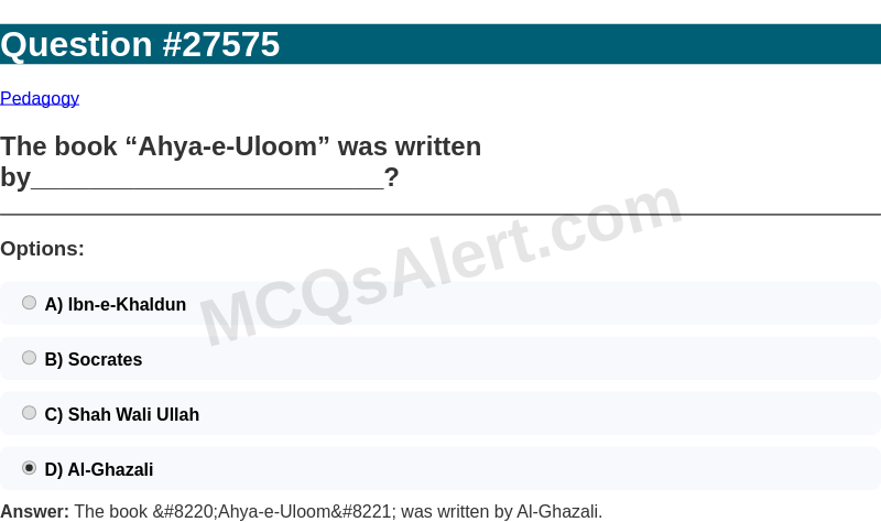Question Screenshot