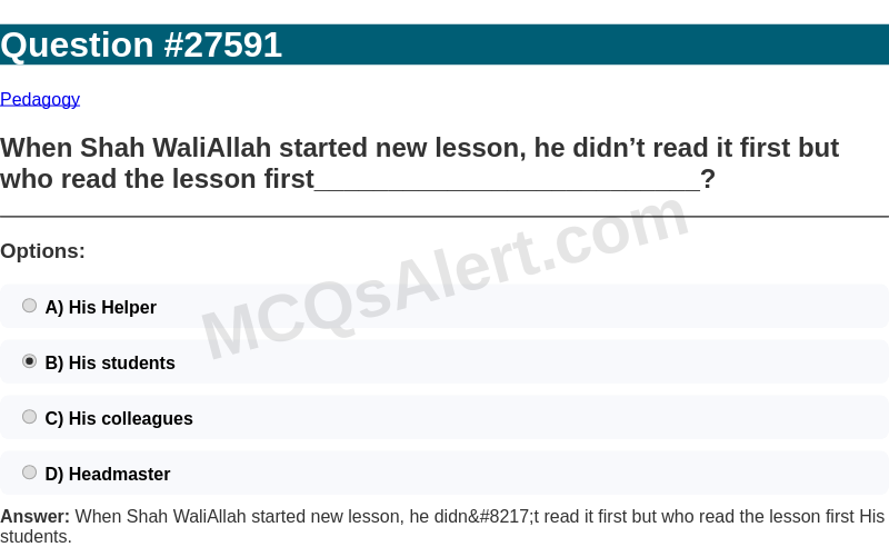 Question Screenshot