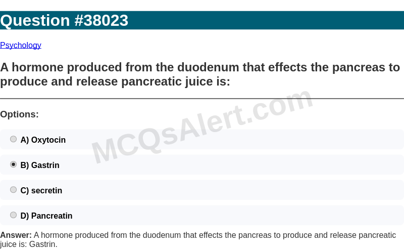 Question Screenshot