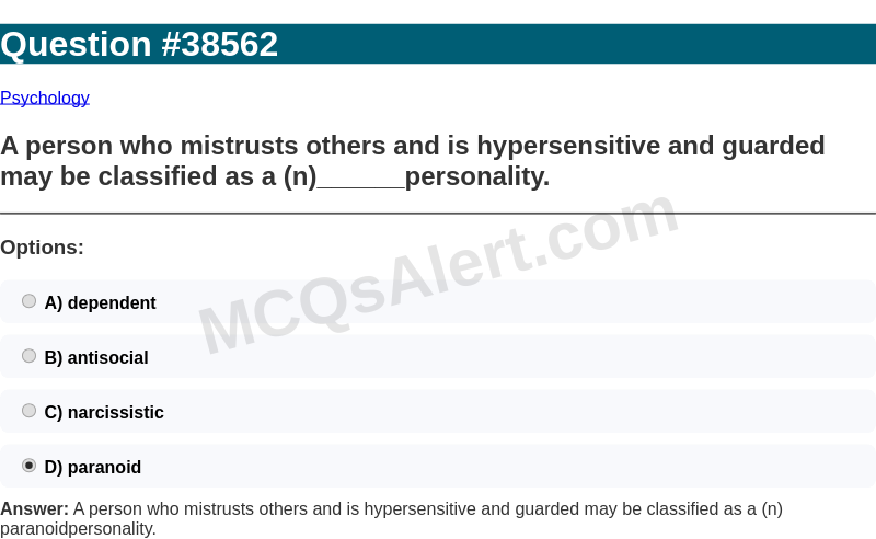Question Screenshot