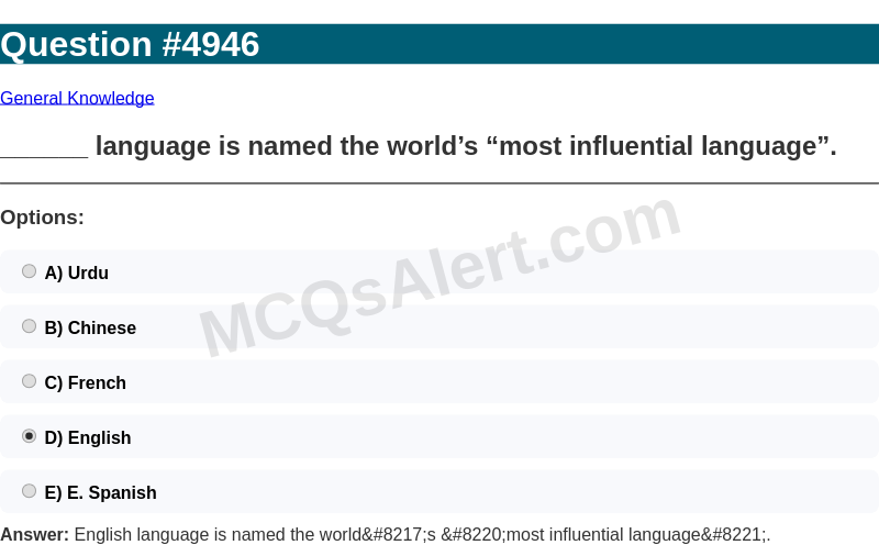 Question Screenshot