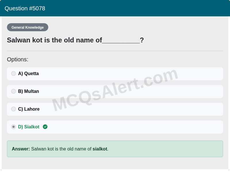 Question Screenshot