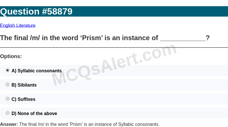Question Screenshot