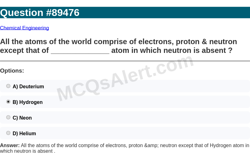 Question Screenshot
